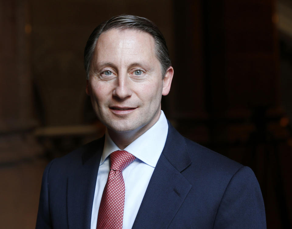 FILE - In this Jan. 22, 2014 file photo, Westchester County Executive Rob Astorino poses for photos at the state Capitol in Albany, N.Y. Astorino, a Republican, says he'll announce Wednesday March 5, 2014 whether he's challenging Andrew Cuomo for governor of New York. Astorino tweeted that he'll reveal his decision in a "video news release." (AP Photo/Mike Groll, File)