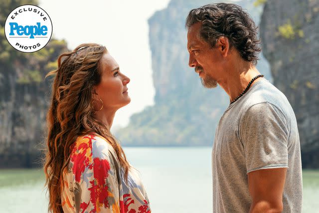 <p>Sasidis Sasisakulporn/Netflix</p> Brooke Shields and Benjamin Bratt in Netflix's <em>Mother of the Bride</em> (2024)