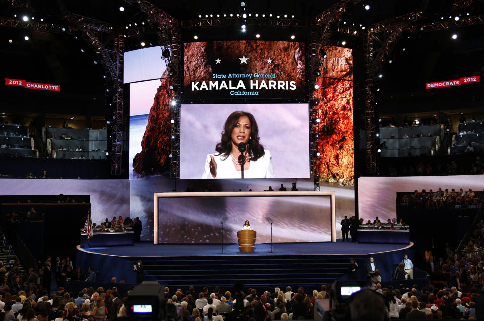 Kamala Harris addresses the Democratic National Convention in Charlotte, N.C., in 2012. (Photo: Jason Reed/Reuters)