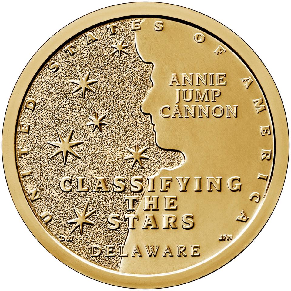 A U.S. Mint coin released in 2019 recognizes Annie Jump Cannon, an astronomer from Delaware who developed the star-classifying system that is still used today.
