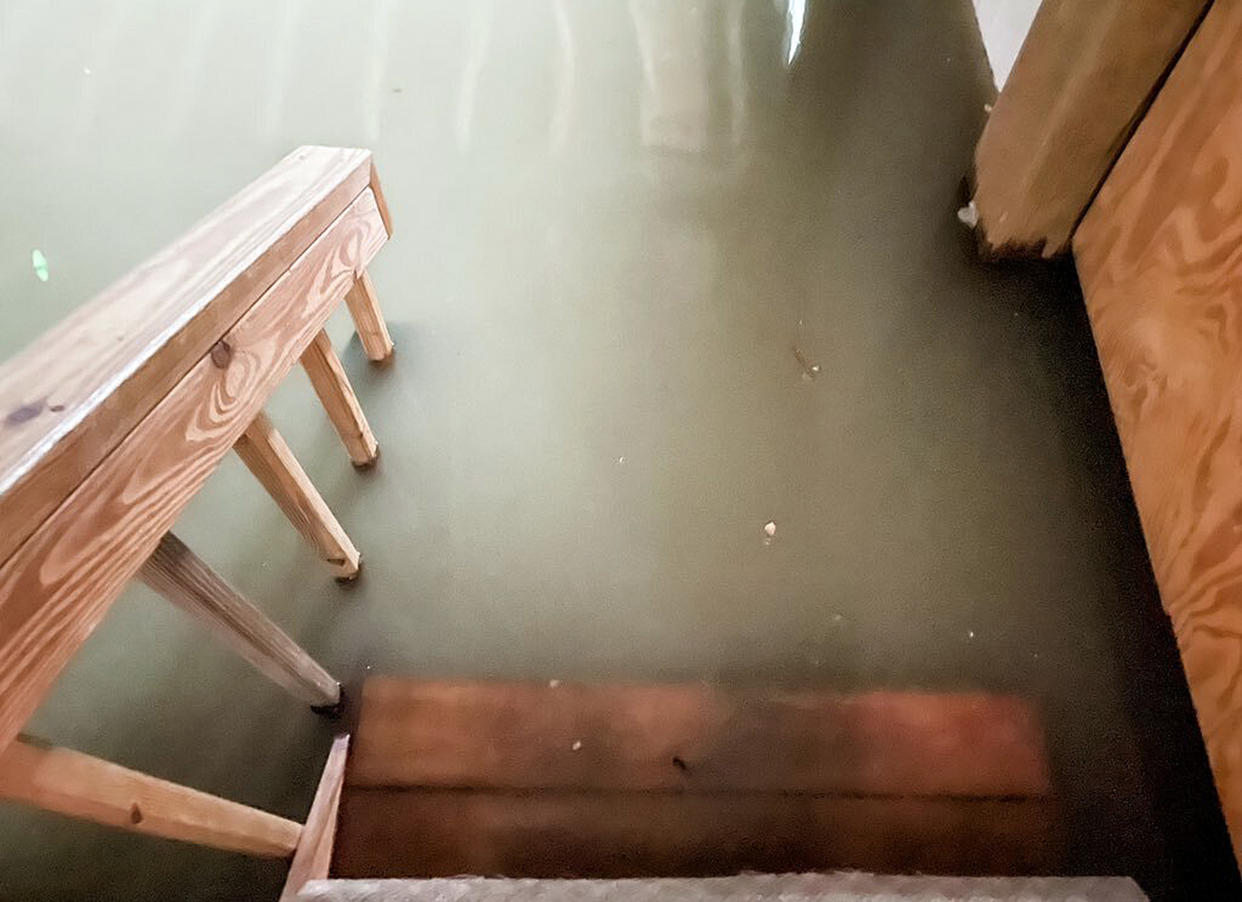 Inside Carole McDanel's Fort Myers home as the water rose. (Courtesy Beth Booker)