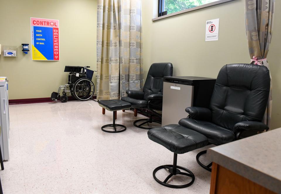 A waiting room for patients to receive further care instructions following an appointment on Monday, June 6, 2022, at Planned Parenthood in Sioux Falls.