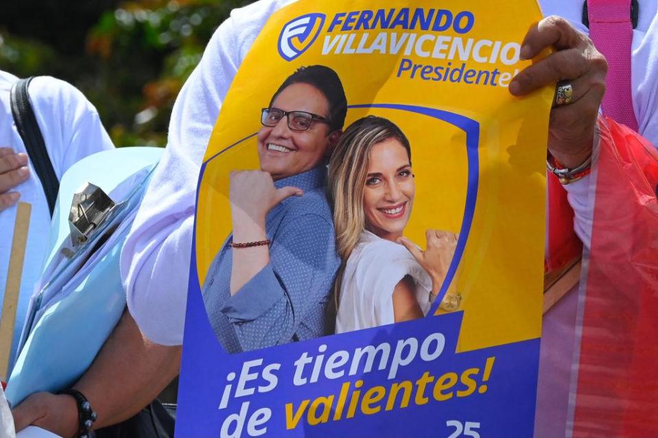 Cartel de la campaña electoral con Villavicencio y González Náder. 