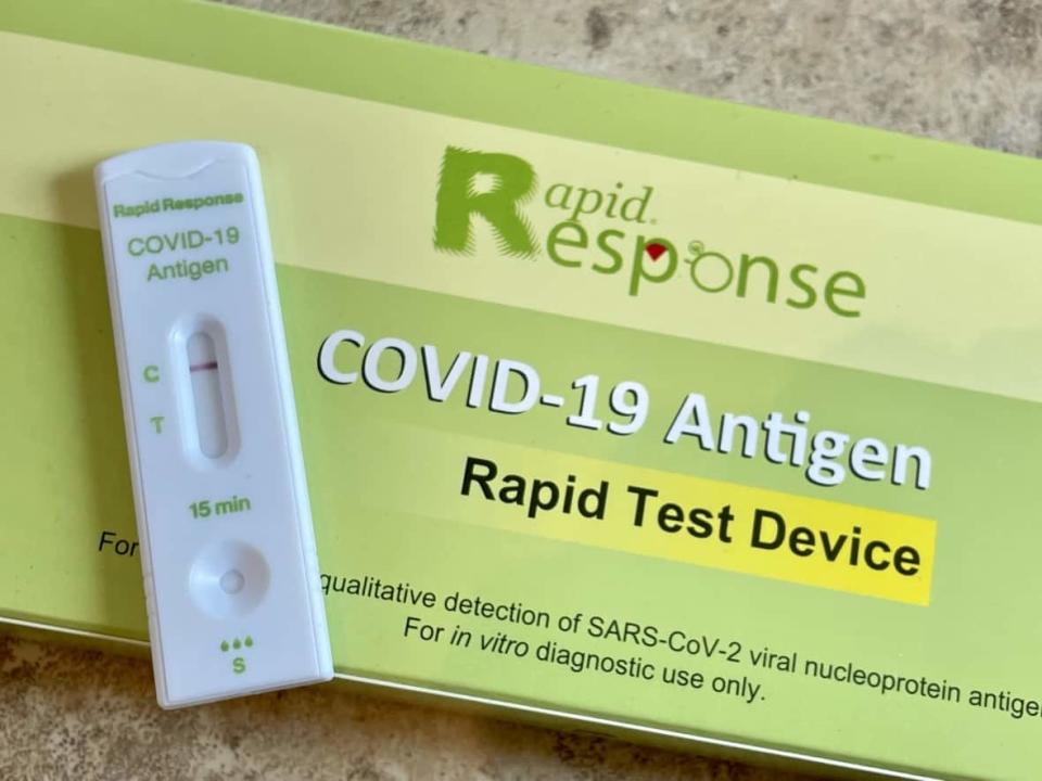 A rapid antigen test. Many in B.C. want the tests to be made freely available as another layer of protection against the spread of COVID-19 in the province. (Alexandre Silberman/CBC News - image credit)