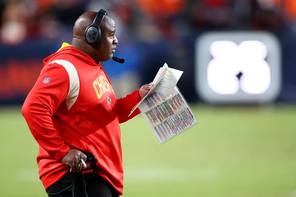 Eric Bieniemy has been with the Chiefs since 2013 and coached the offense since 2018. (Photo by Jamie Schwaberow/Getty Images)