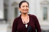 <p>President Biden has nominated New Mexico Congresswoman <a href="https://buildbackbetter.gov/nominees-and-appointees/deb-haaland/" rel="nofollow noopener" target="_blank" data-ylk="slk:Deb Haaland to serve as interior secretary;elm:context_link;itc:0;sec:content-canvas" class="link ">Deb Haaland to serve as interior secretary</a>. If confirmed, Haaland will be the first Native American to serve in the role (or indeed, in any cabinet position). </p>