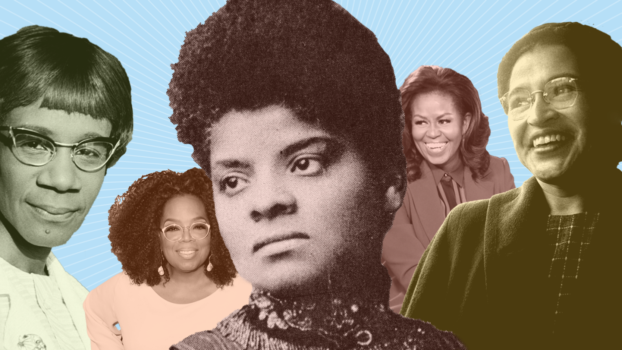 shirley chisholm, oprah, ida b wells, michelle obama, rosa parks