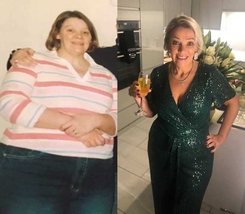 A mum halved her dress size after unflattering photos from her work Christmas party left her 