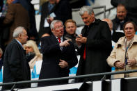 <p>Sir Alex Ferguson with FIFA Council vice-president David Gill in the stands before the match </p>