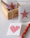 <p>If you're nimble with a needle, you can craft these cards. They're also a great way to use up little scraps from your fabric collection. </p><p><em><a href="http://aspoonfulofsugardesigns.com/2012/10/stitched-gift-cards/" rel="nofollow noopener" target="_blank" data-ylk="slk:See more at A Spoonful of Sugar Designs »;elm:context_link;itc:0;sec:content-canvas" class="link ">See more at A Spoonful of Sugar Designs »</a></em> </p>