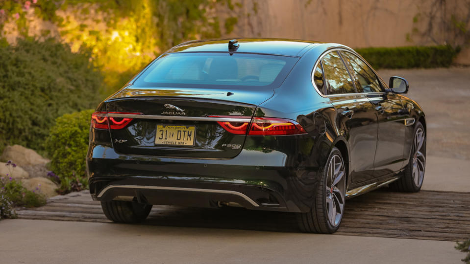 The XF is now fitted with the smoked taillights previously used on the defunct Sportbrake version. - Credit: Jaguar Land Rover Automotive PLC.