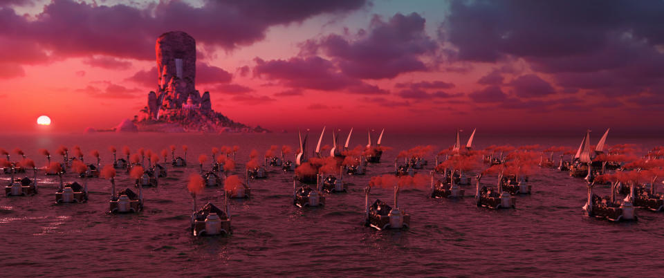 《格列佛遊記：重返小人國》絕美海戰在大銀幕震撼登場。（圖／可樂）