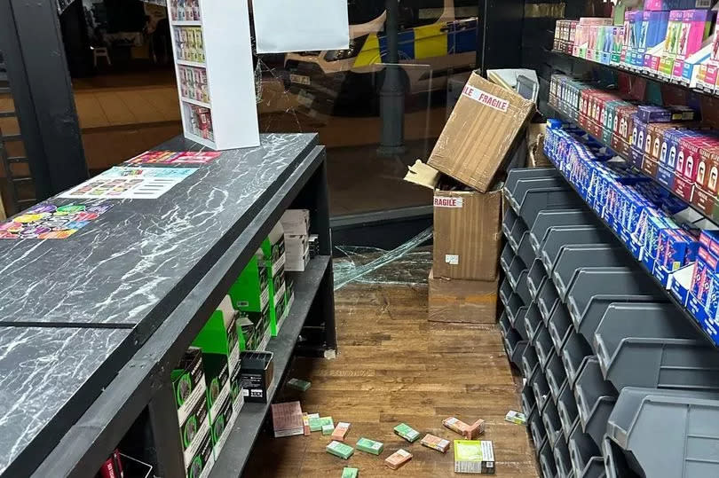 Damage after break-in at shop