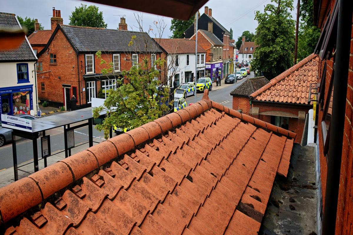 There is a heavy police presence in Attleborough town centre <i>(Image: Jake Stevens)</i>