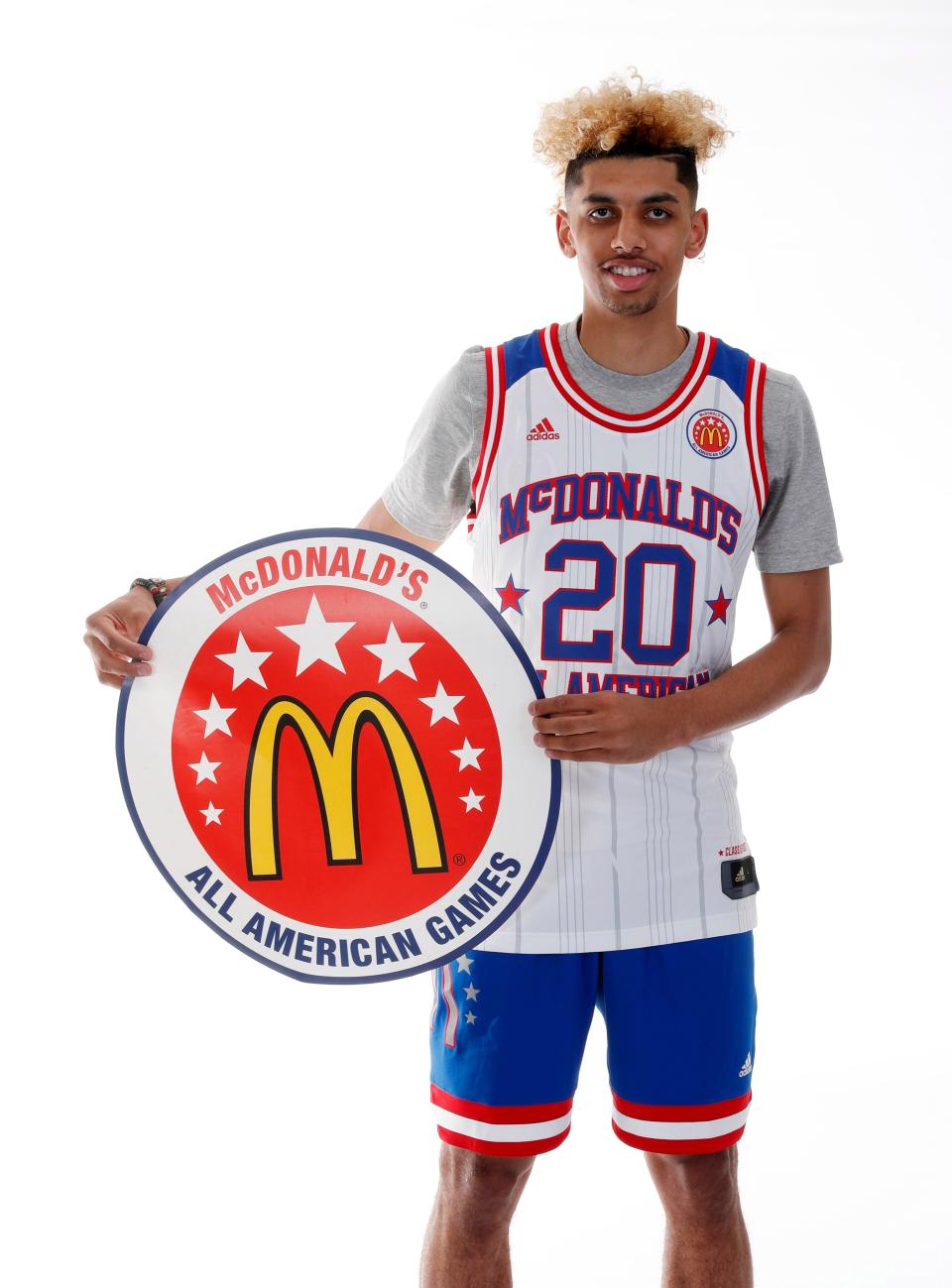 Brian "Tugs" Bowen II poses for a photo during the 2017 McDonald's All American Game portrait day.