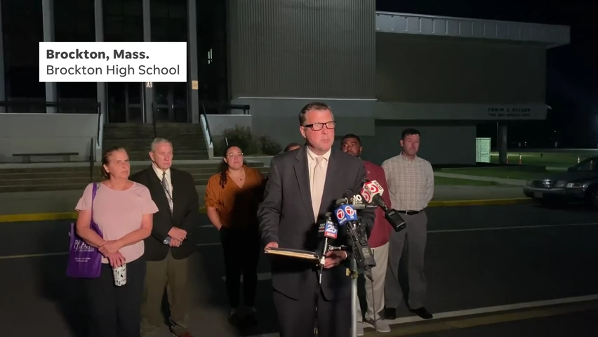 Brockton Mayor Robert F. Sullivan read a statement from the School Committee after a four-hour closed-door meeting. Sullivan announced that the district recently learned of a $14M deficit and that Superintendent Michael Thomas is out on "extended medical leave."