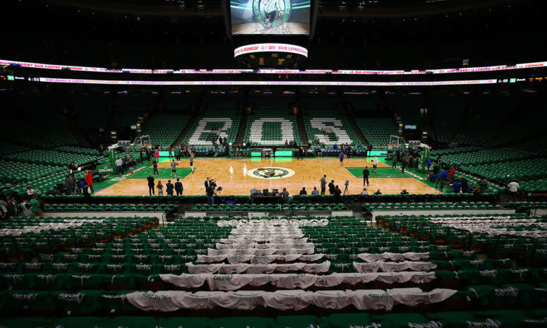 A general view of the Boston Celtics arena.