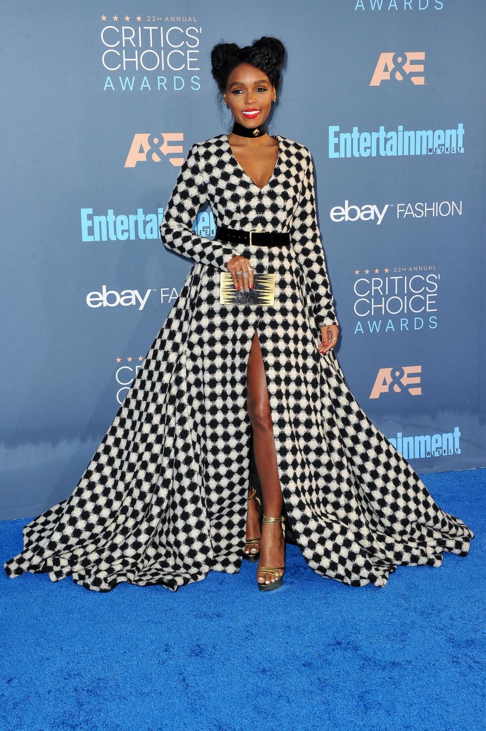 Janelle Monáe attends the 22nd Annual Critics' Choice Awards at Barker Hangar on December 11, 2016.