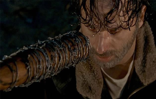 The brutal scene is mainly filmed from Rick's perspective. Photo: AMC