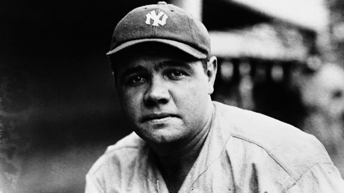 Babe Ruth taking batting practice at the Polo Grounds, ca. 1923