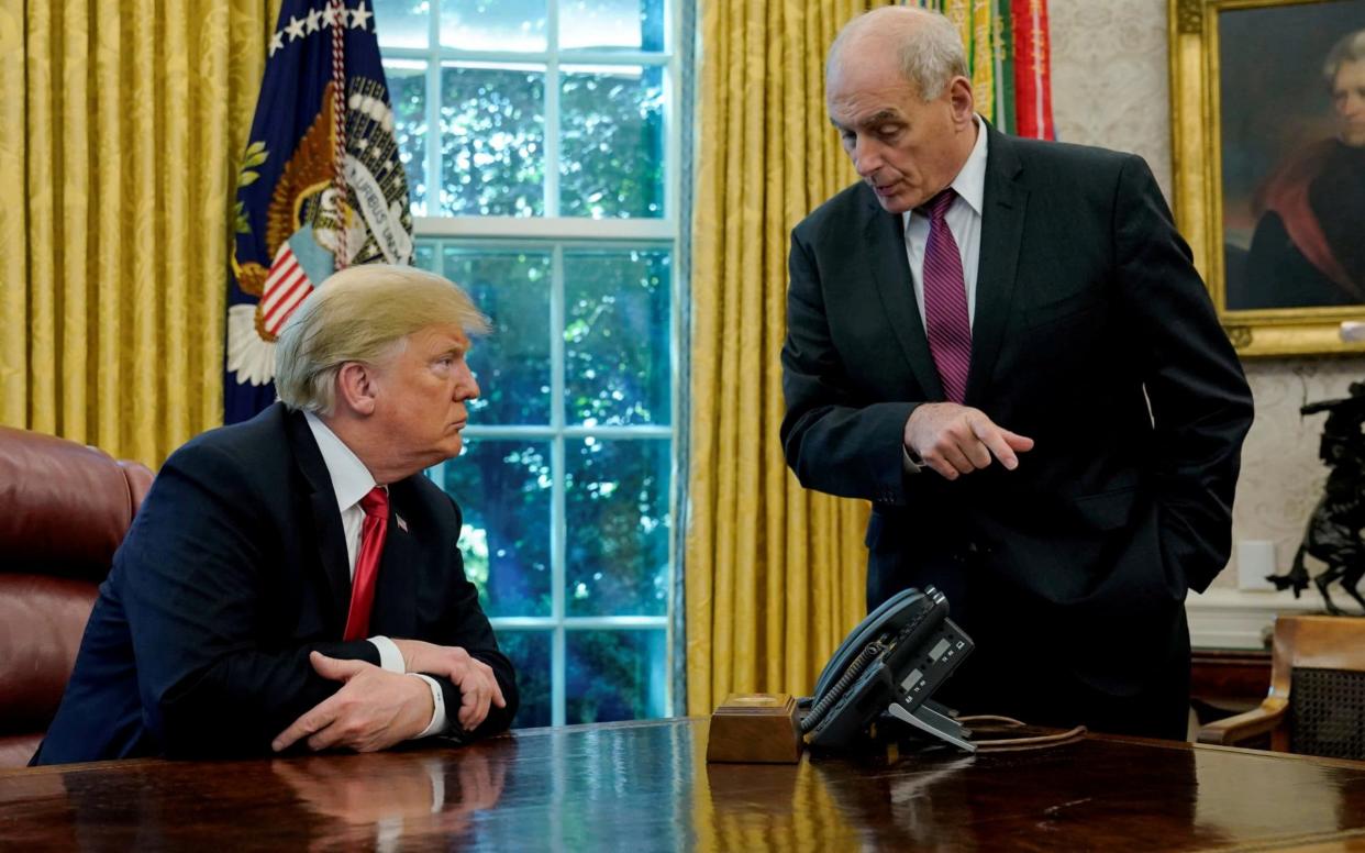 Donald Trump has suggested he may have to find an interim replacement to John Kelly - REUTERS