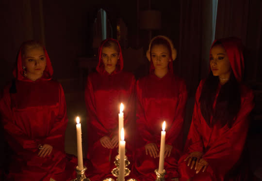 Abigail Breslin, Emma Roberts, Billie Lourd, and guest-star Ariana Grande