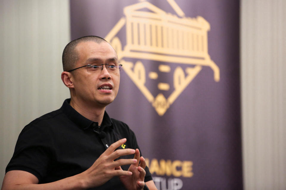 Zhao Changpeng, founder and chief executive officer of Binance speaks during an event in Athens, Greece, November 25, 2022. REUTERS/Costas Baltas