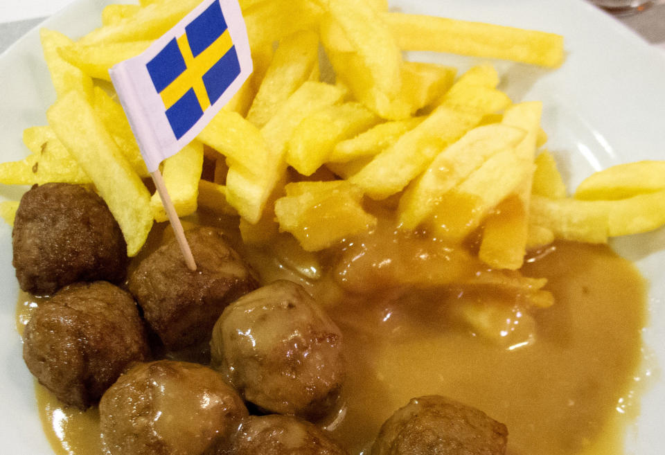 (ILLUSTRATION) An illustration dated 25 February 2013 shows a portion of IKEA meatballs on a plate with potatoes and sauce in Hanover, Germany. IKEA has also stopped selling its popular meatballs, 'Kottbullar', in Germany. After reports of horsemeat being found in IKEA meatballs by Czech officials yesterday, the sale of meatballs has been halted in 24 countries. Photo: JULIAN STRATENSCHULTE | usage worldwide   (Photo by Julian Stratenschulte/picture alliance via Getty Images)