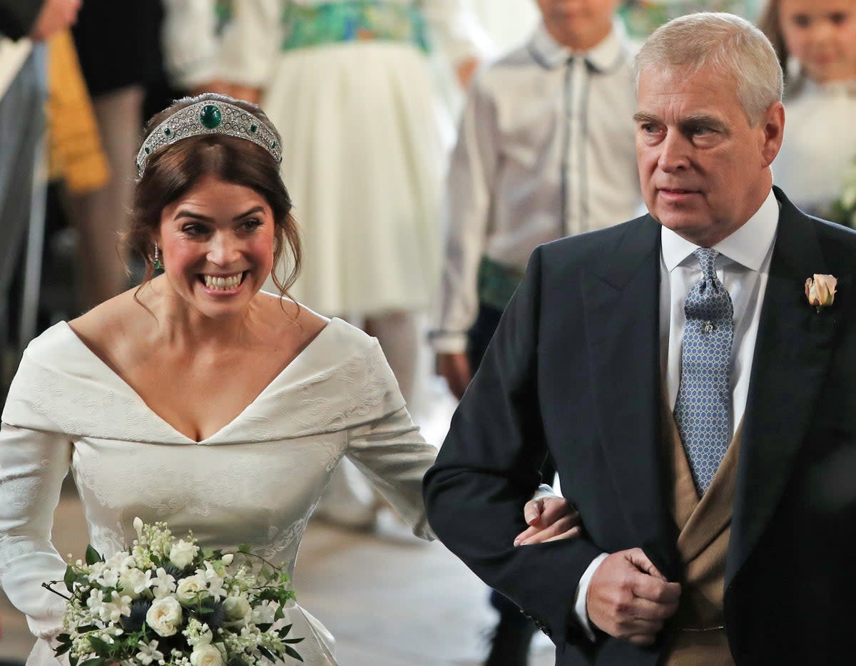 Eugenie with her father on her wedding day (Getty Images)