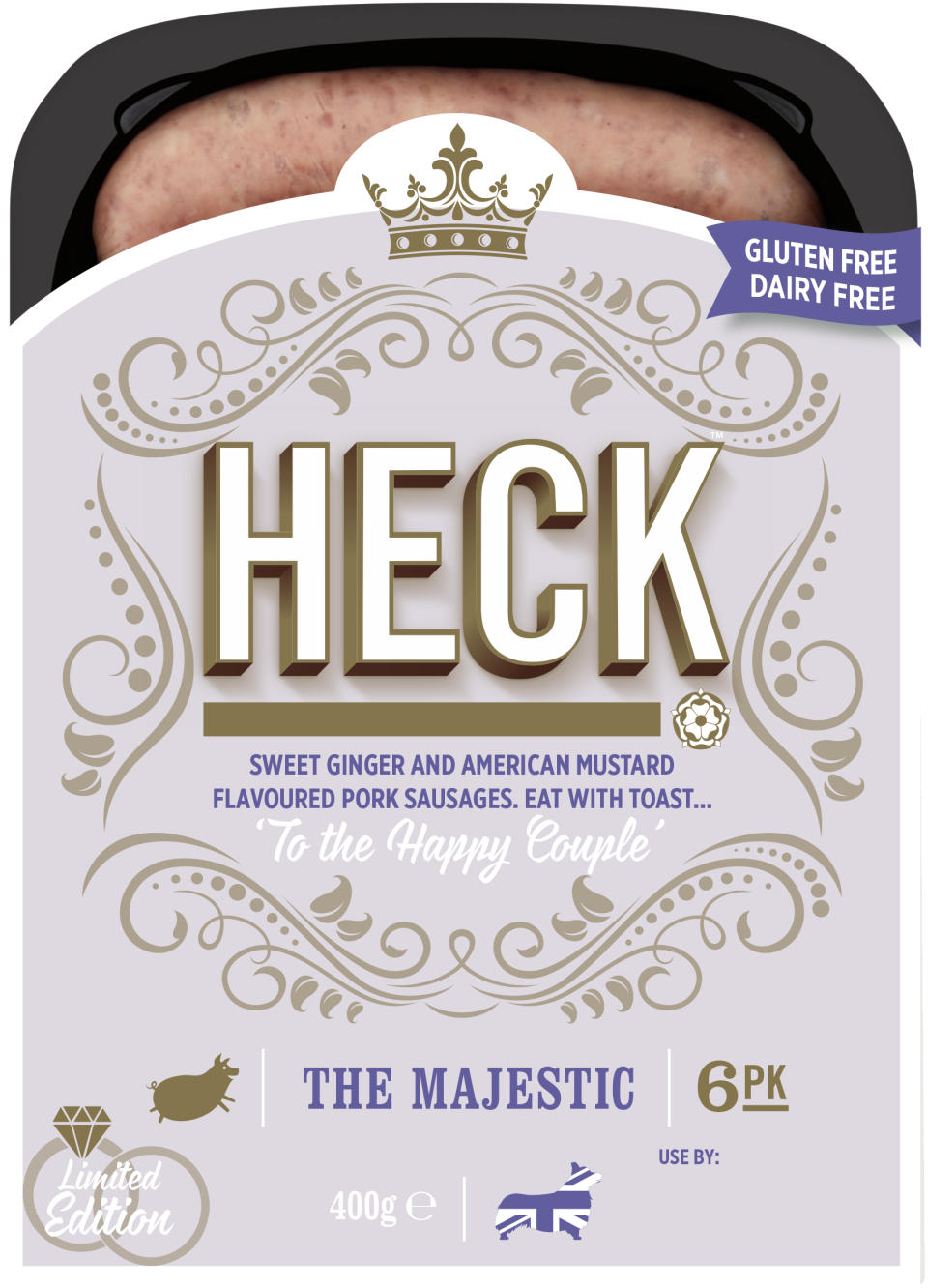 <p>Heck royal wedding sausages on sale from 2-22 May, <a rel="nofollow noopener" href="https://www.sainsburys.co.uk/" target="_blank" data-ylk="slk:£2" class="link ">£2</a> </p>