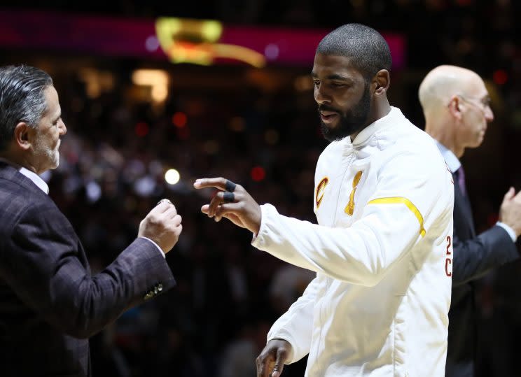 If Kyrie gives Cleveland the best chance at Warriors revenge, the Cavs should do everything they can to satisfy him and hold on to him for one more year. (Getty)