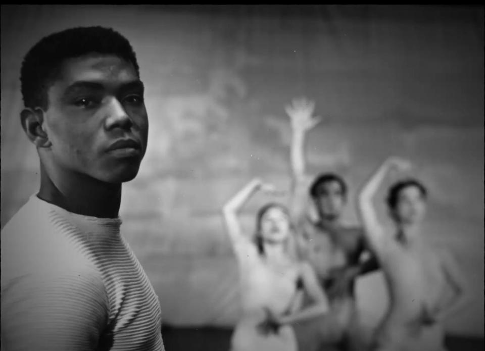 Dancer/choreographer Alvin Ailey, left, with dancers in a still from new documentary "Ailey."