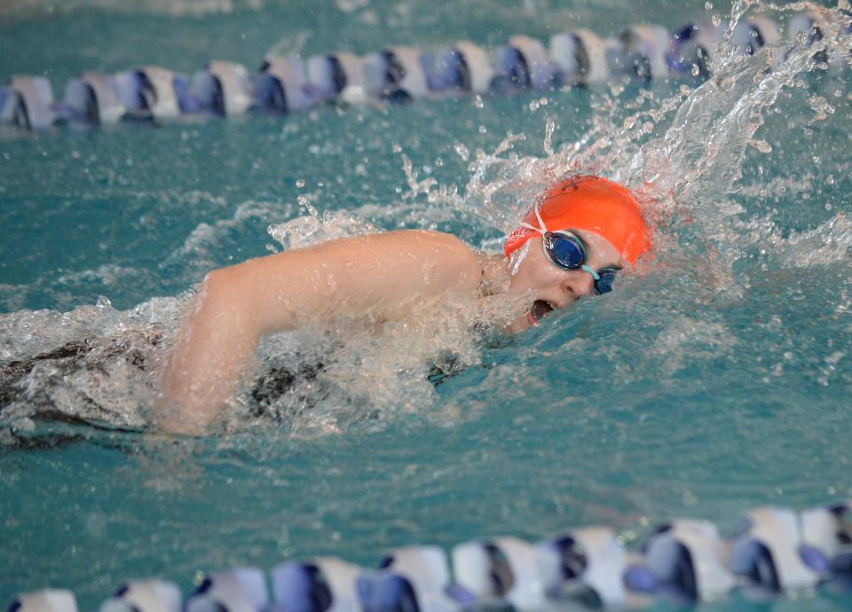 Morristown's Molly Webber swims in the girls 200-yard freestyle during the NJSIAA 2020 Girls Swimming Meet of Champion at GCIT, Sunday, March 1, 2020.  