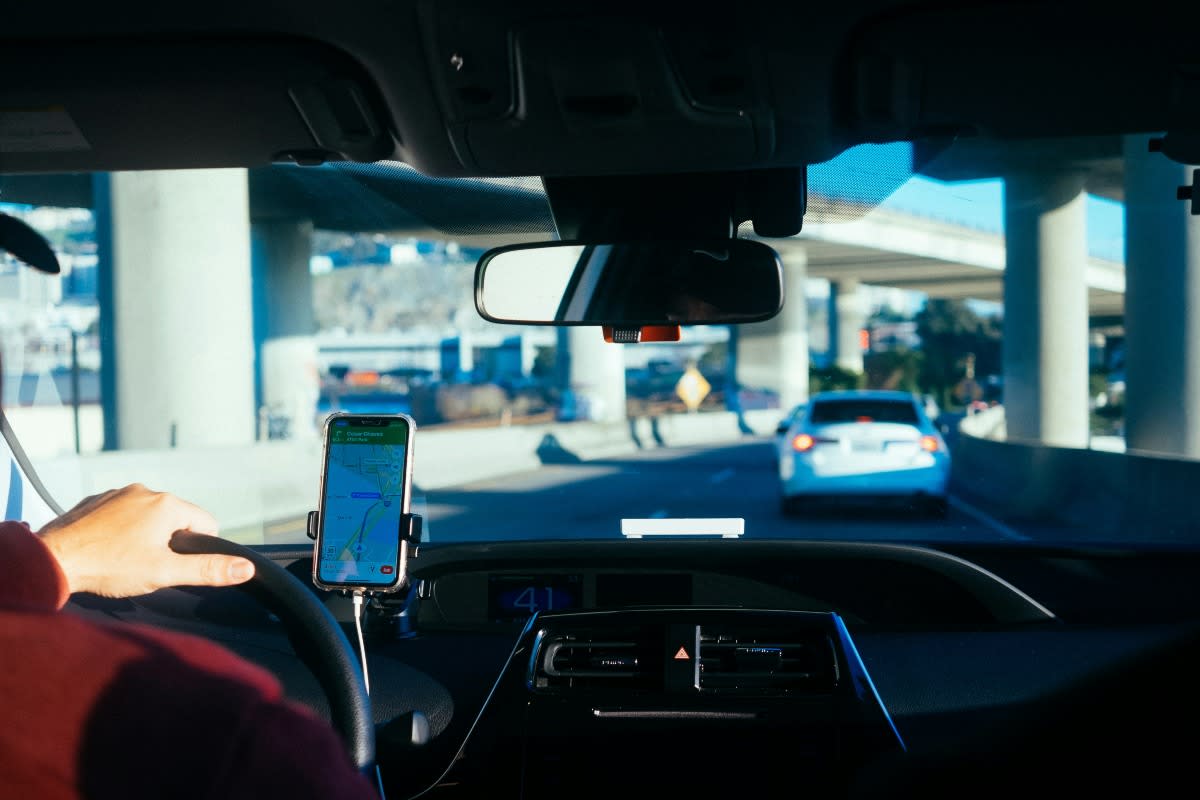 Lyft driver on the highway