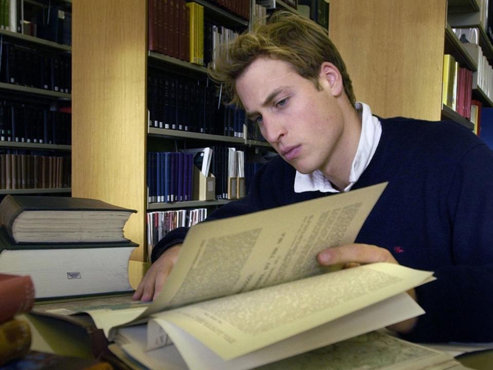 Prince William studies at the University of St Andrews in 2004.
