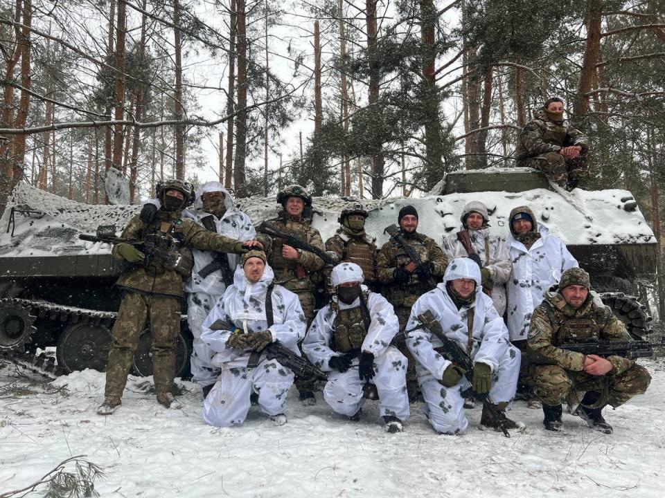 Some of the soldiers of the 92nd Brigade (Kim Sengupta/The Independent)