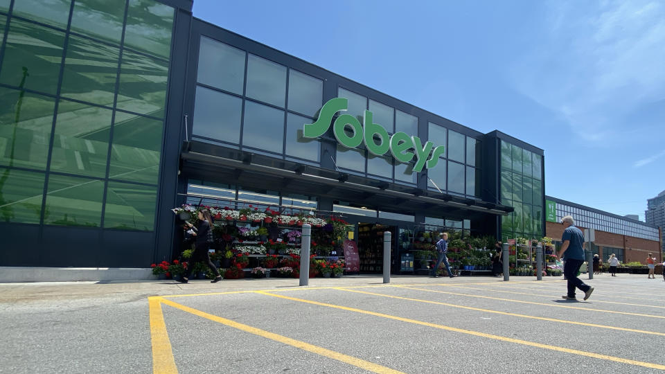 Shoppers at a west-end Toronto Sobeys grocery store, Sunday, June 26, 2023. THE CANADIAN PRESS/Graeme Roy