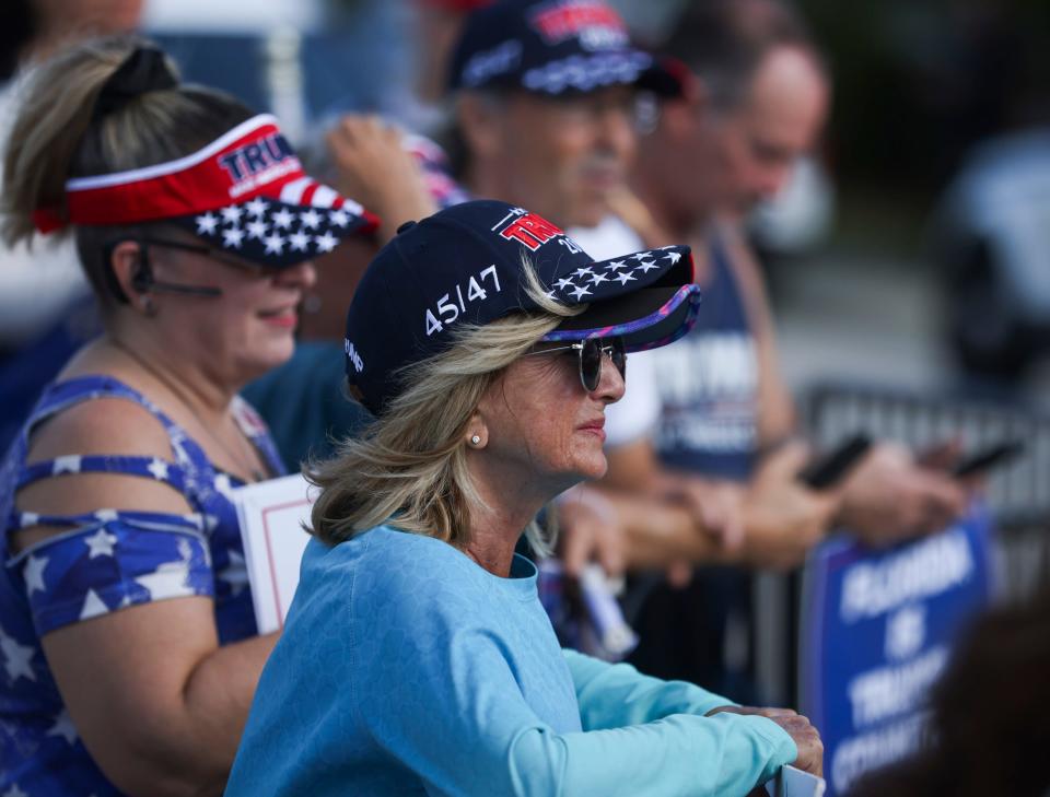 Scenes outside the federal courthouse during Trump's classified documents sealed hearing in Fort Pierce on Monday, Feb, 12, 2024.