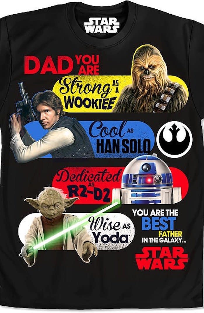 $35.88, 80sTees.com. <a href="https://www.80stees.com/products/star-wars-fathers-day-t-shirt" target="_blank">Buy here</a>.