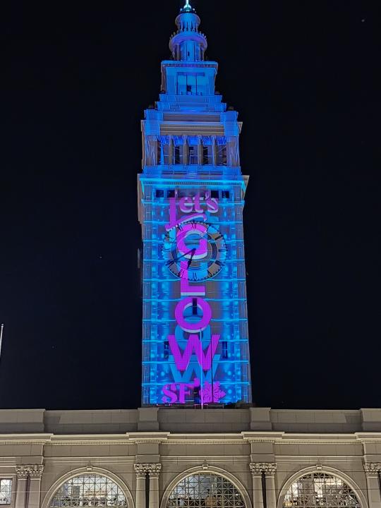 From December 1-10, projection tech from Panasonic Connect will illuminate six iconic San Francisco buildings, including the Ferry Building and Salesforce Tower, with art from 13 local and internationally renowned artists.
