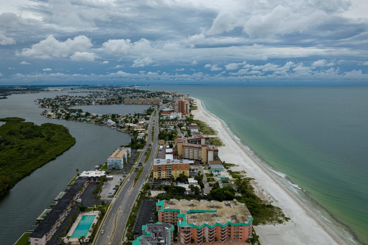 An aerial view of Indian Shores as Hurricane Ian approaches in Florida on September 27, 2022. A 17-year-old died after going missing during swim drills off Indian Shores on Wednesday, March 6, 2024.