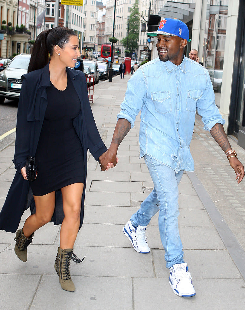 Kim and Kanye were certainly smitten with one another when they first started dating (Splash News)