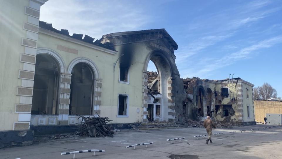 A station bombed by Russia