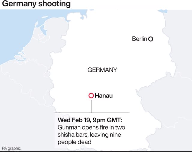 Locates Hanau in Germany