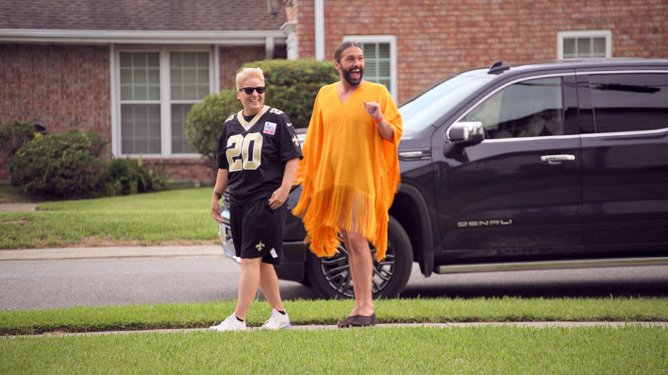 Queer Eye. (L to R) Stephanie Williams, Jonathan Van Ness in episode 702 of Queer Eye.