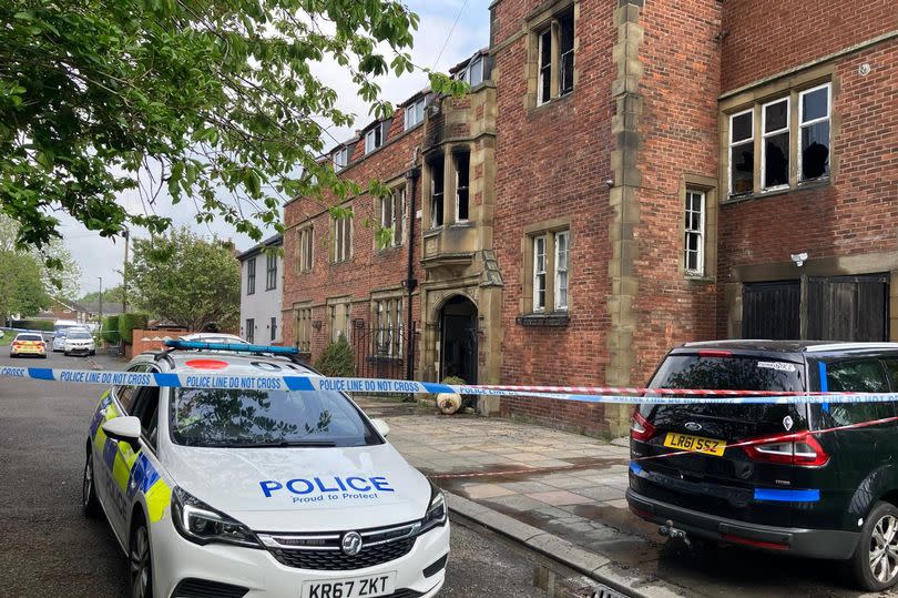 The scene after a fire at a property in Newburn.