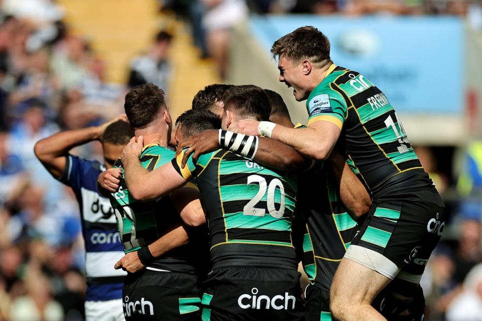 Alex Mitchell’s last-ditch try handed The Saints a first Premiership title in 10 years (Getty Images)