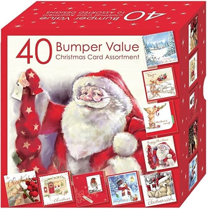Christmas Cards - Bumper Box 40 Assorted Xmas Cards