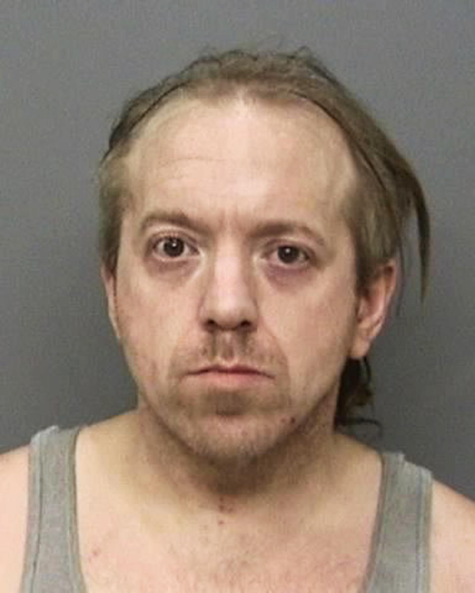 This undated booking photo provided by the Shasta County, Calif., Sheriff's Office shows Curtis Culver, 45, who was arrested after Brian Hawkins confessed to a 1993 killing in an emotional interview with a television station, saying his faith in God led him to do the right thing. Hawkins told KRCR of Redding, Calif., that he and two accomplices robbed and killed 20-year-old Frank Wesley McAlister, whose slaying was unsolved for nearly 25 years. Redding Police say Hawkins, Curtis Culver and Culver's sister, Shanna Culver, 46, have been arrested in the case. (Shasta County Sheriff's Office via AP)