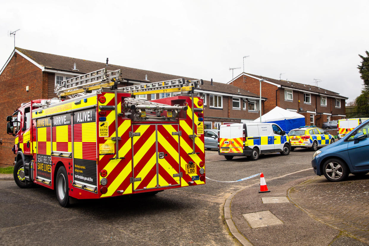 A fire engine at the scene in March last year. (Paul Davey/SWNS)